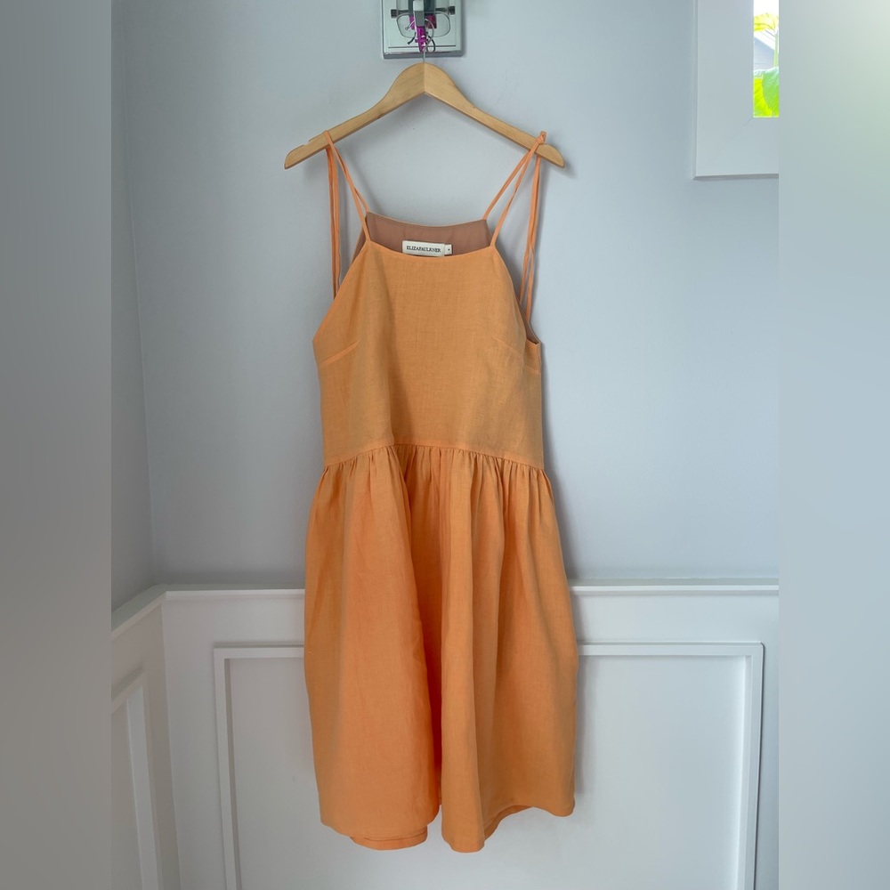 Women’s Eliza Faulkner tig linen dress melon size Small